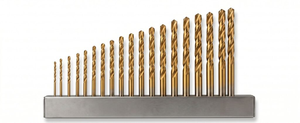 HSS twist drill bit set with titanium coating