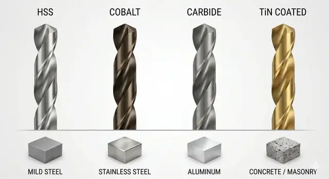 Industrial drill bit material selection guide for HSS cobalt carbide and coated drill bits