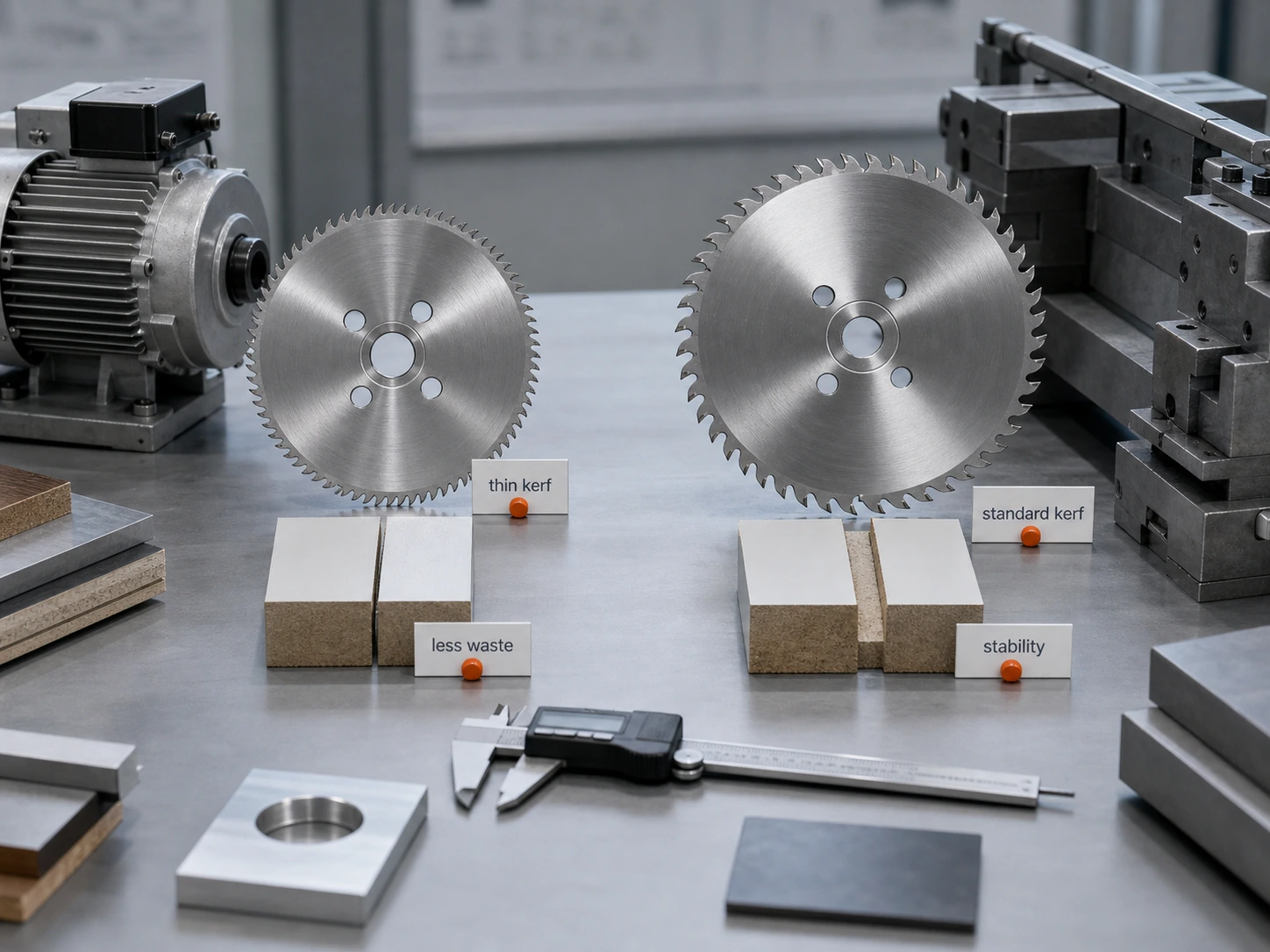 Buyer decision chart comparing thin kerf and standard kerf saw blades