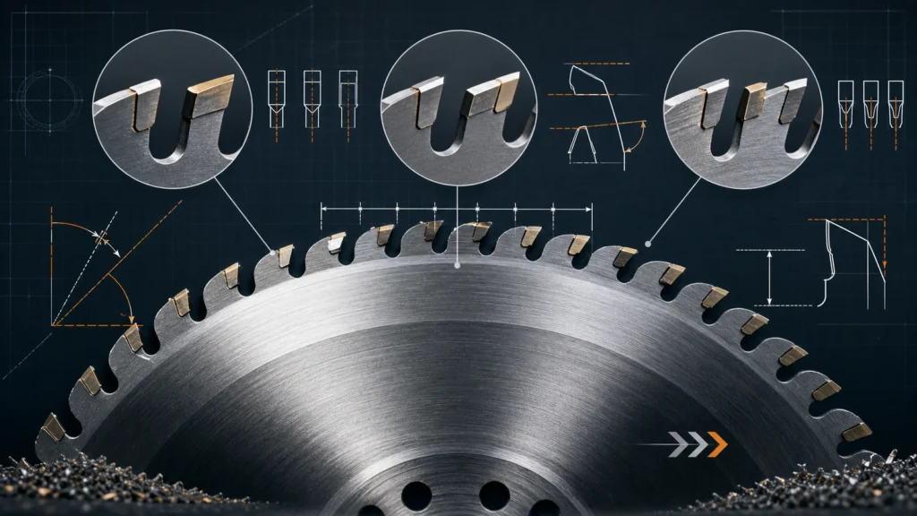 Saw Blade Tooth Count and Tooth Geometry Guide: TCG, ATB, FTG, Rake Angle and Chip Space